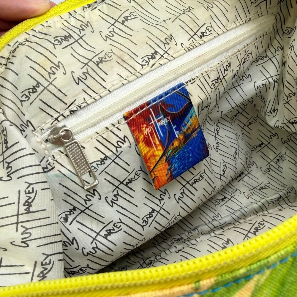 VTG Tropical Parrot Bag Guy Harvey‎ Canvas Crossbody Strap Retro Vacation